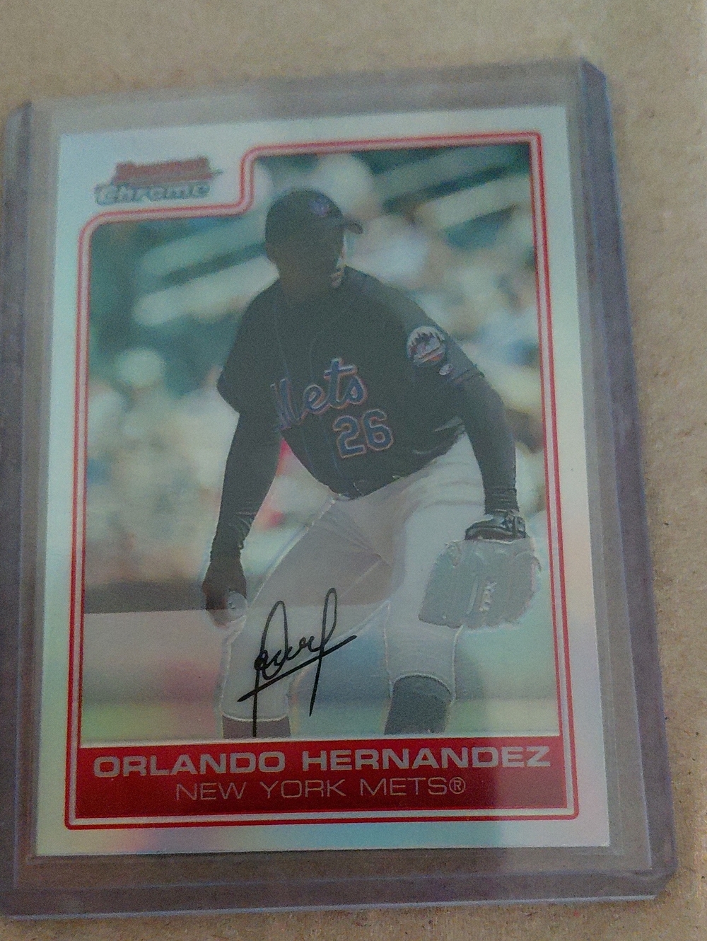 Orlando Hernandez New York Mets Baseball Card - Red & White